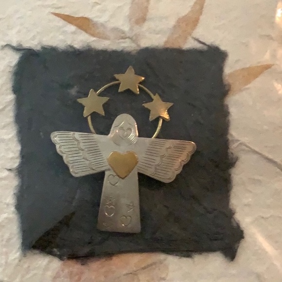 Vintage Handcrafted Artisan Angel Pin & Card - Picture 2 of 4